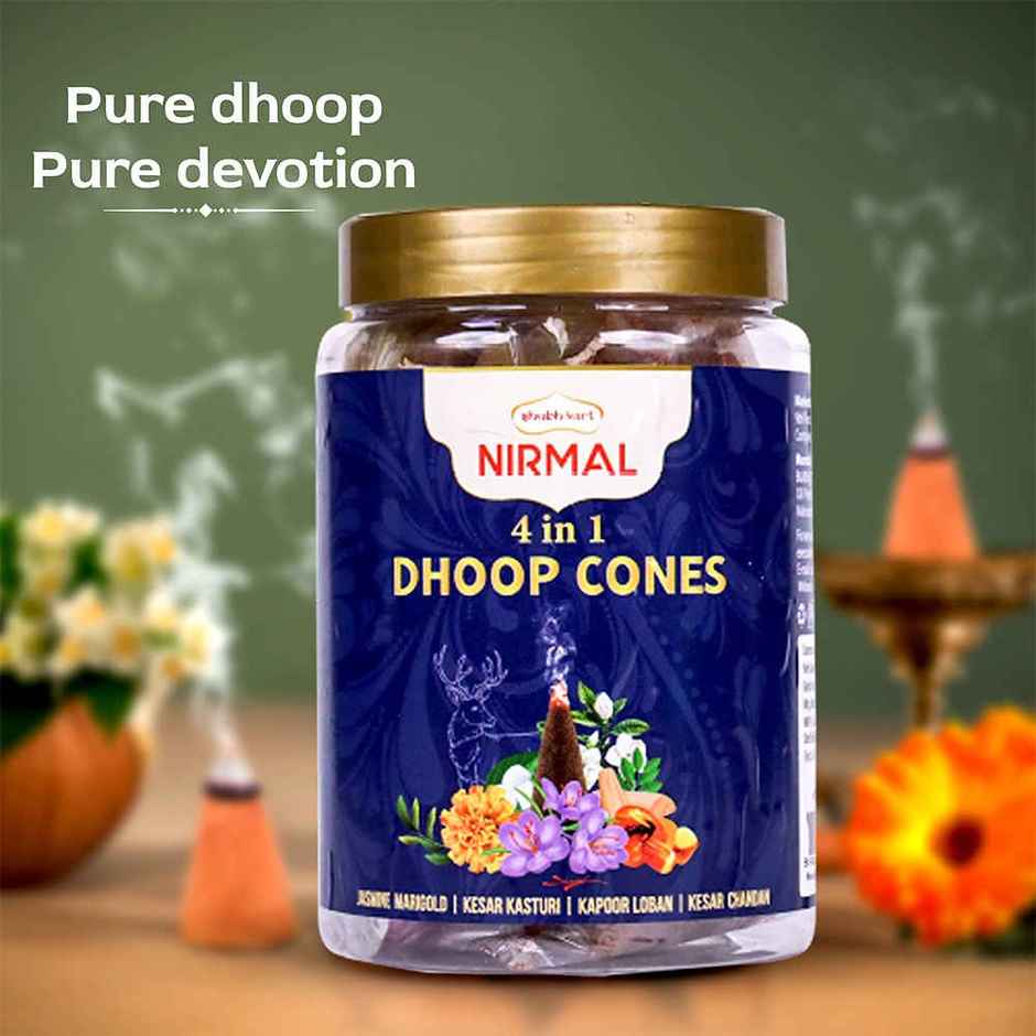 Shubhkart Nirmal 4 In 1 Dry Dhoop Cone Jar