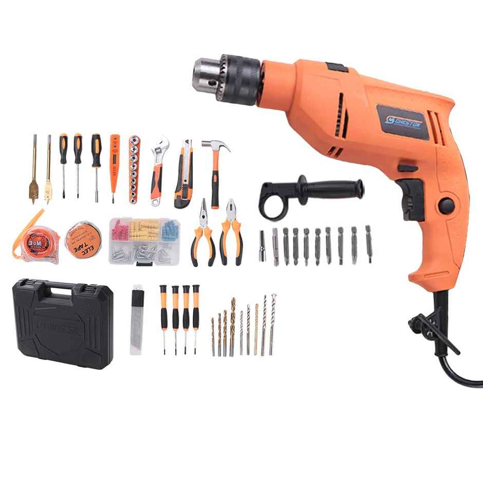 Cheston Corded 13mm Power Drill Kit with Essential 47 pcs