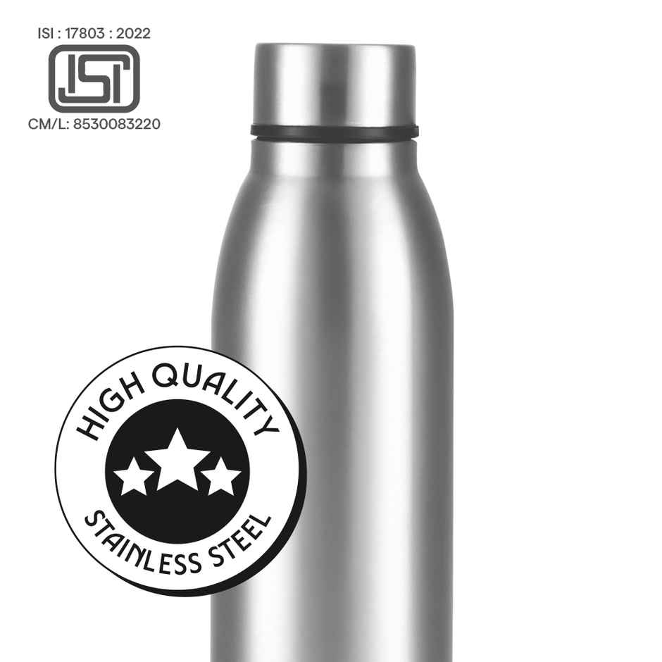 Borosil Glacier BIS Approved Single Wall Stainless Steel Water Bottle | 950 ml