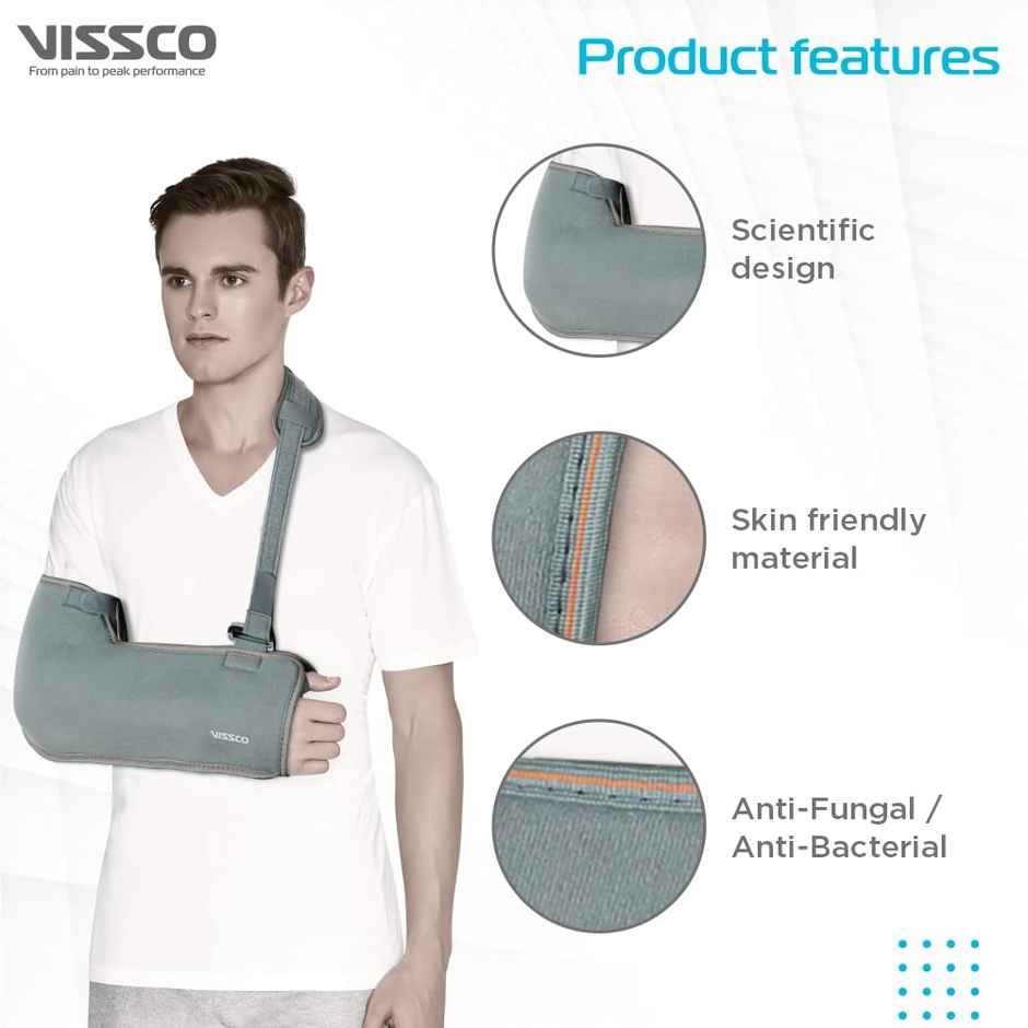 Vissco Arm Pouch Sling (Moderate Support) Grey L