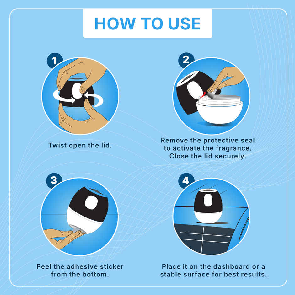 Lia Sea Shore Car Gel | Long Lasting Air Freshener for Car | From House of Cycle