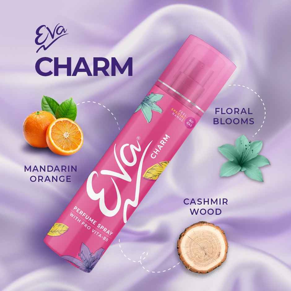 Eva Charm No Gas Perfume | Long Lasting Floral Grace With Shades Of Mandrine Orange & Cashmirwood