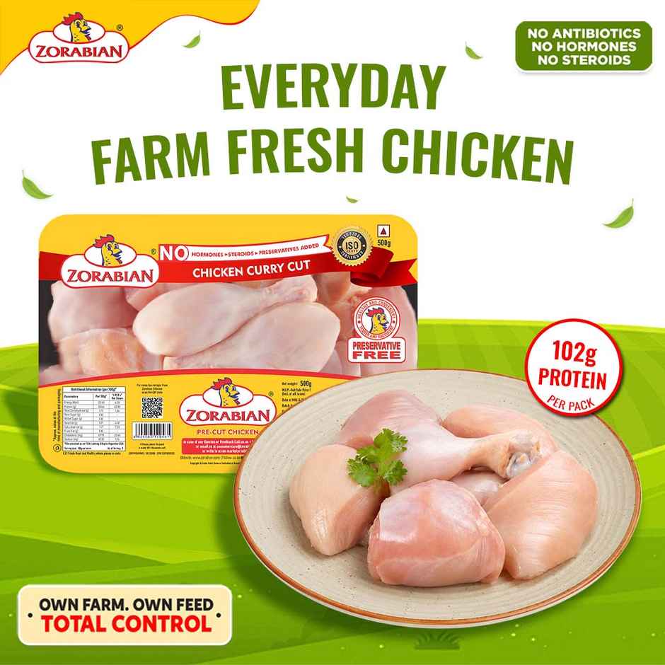 Zorabian Chicken Curry Cut without Skin | High Protein | Preservative-Free | Hormone-Free