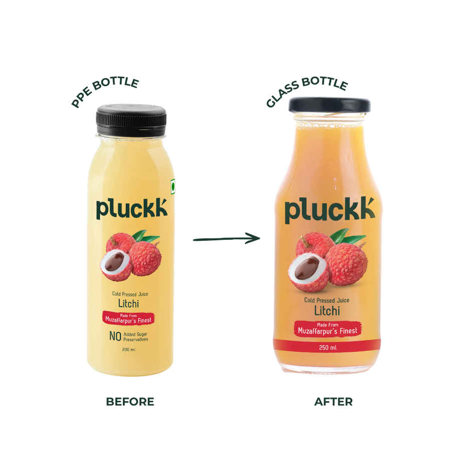 Pluckk Cold Pressed Extracted Litchi Juice | No Preservatives | No Added Sugar