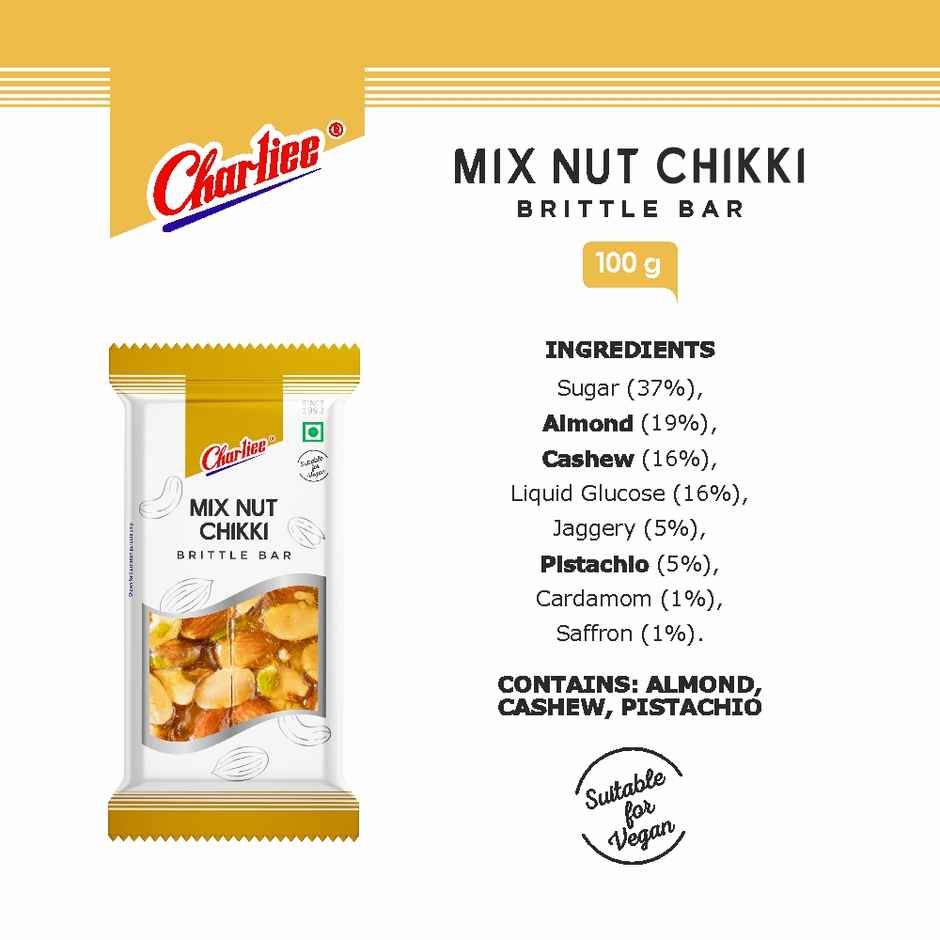 Charliee Mix Nut Chikki | Brittle Bar