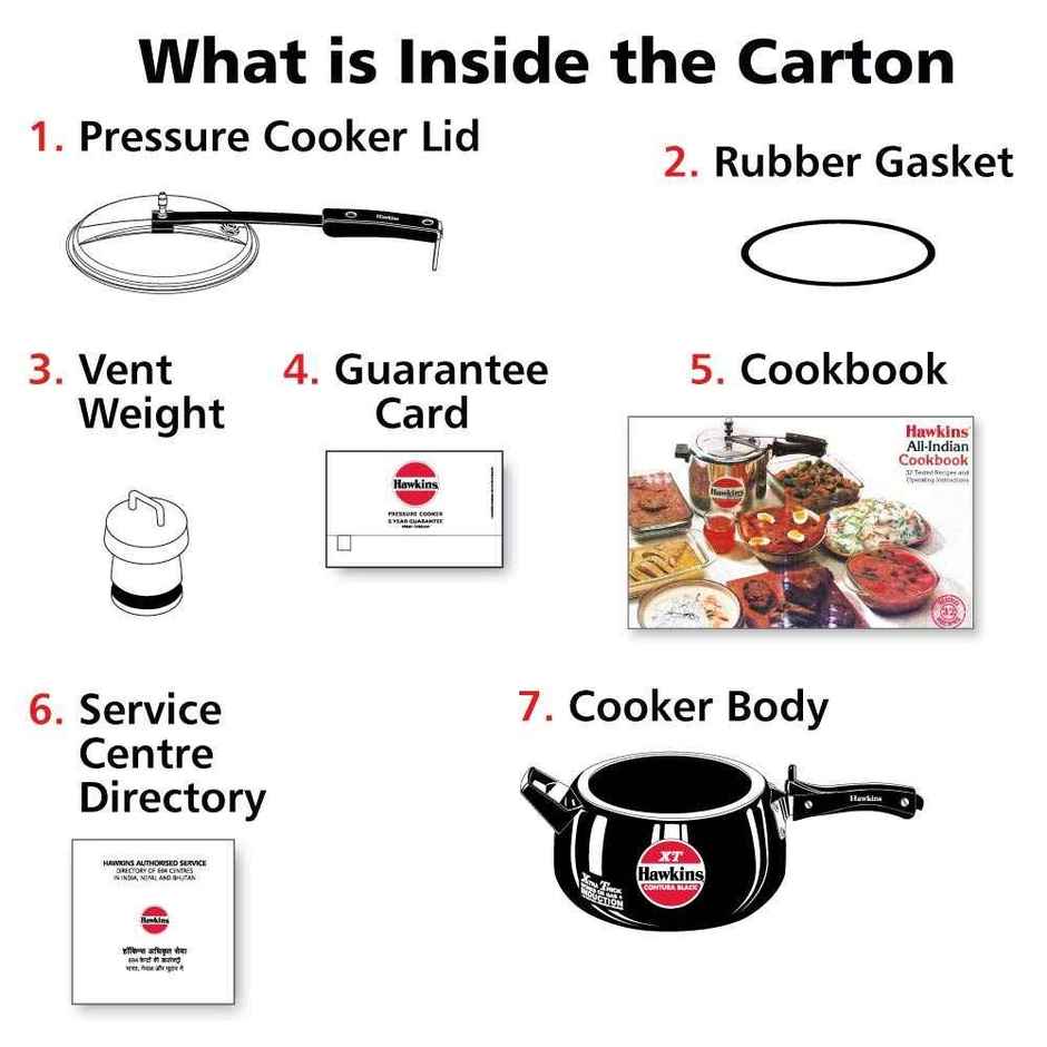 Hawkins Contura Hard Anodised Black Inner Lid Pressure Cooker - Xtra Thick & Induction Base | CXT50 5 L