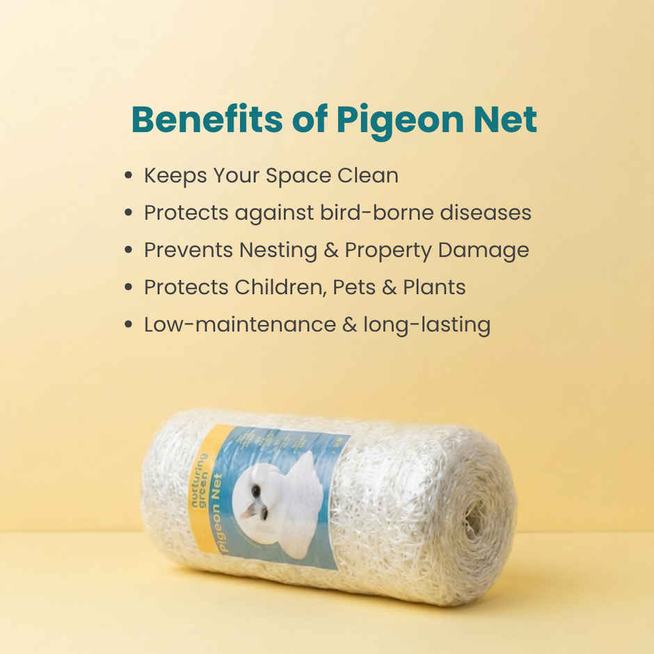Nurturing Green Anti Bird Net | White Mesh Pigeon Net | Protection for Home, Balcony - 8 x 10 ft
