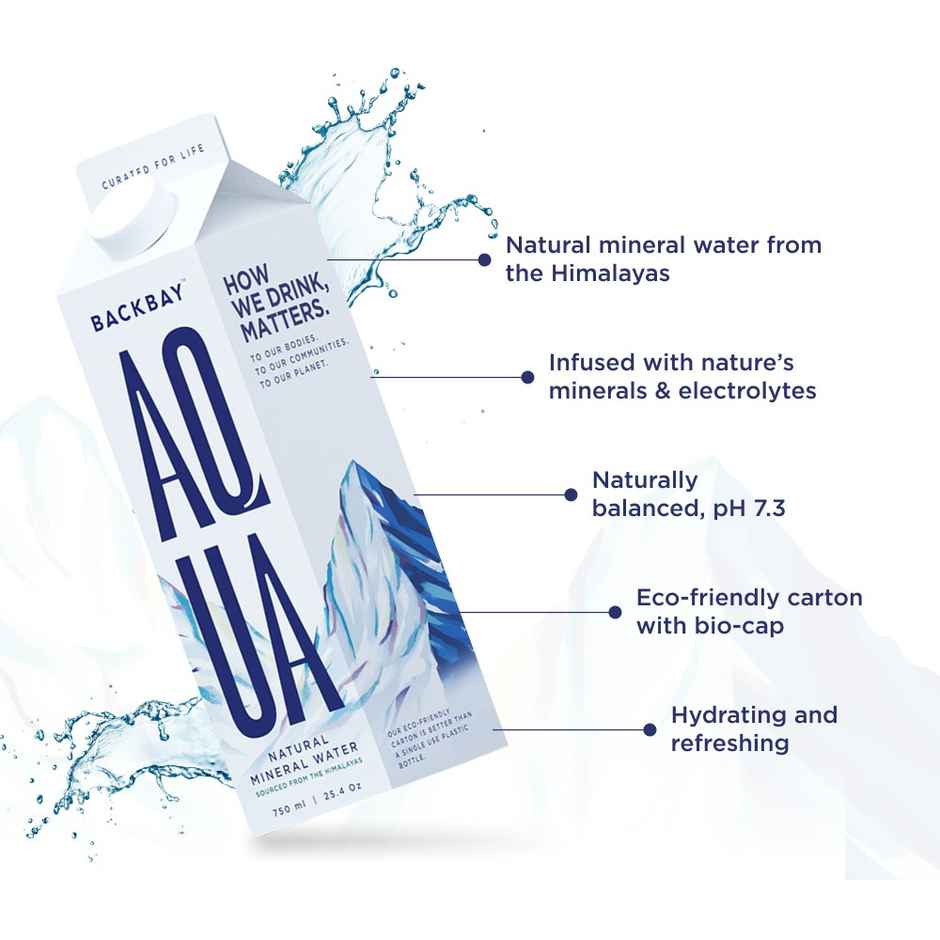 Backbay Aqua Himalayan Mineral Water | Naturally Occurring Electrolytes | Eco-Friendly | Hydrating