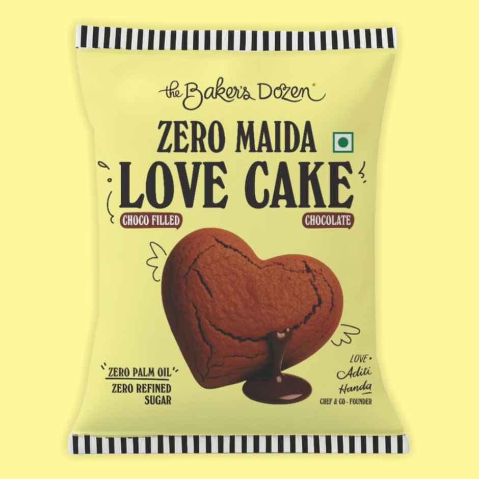 The Baker's Dozen Zero Maida Love Cake - Chocolate | Veg/Eggless Cake | Chocolate Cake | Heart cake