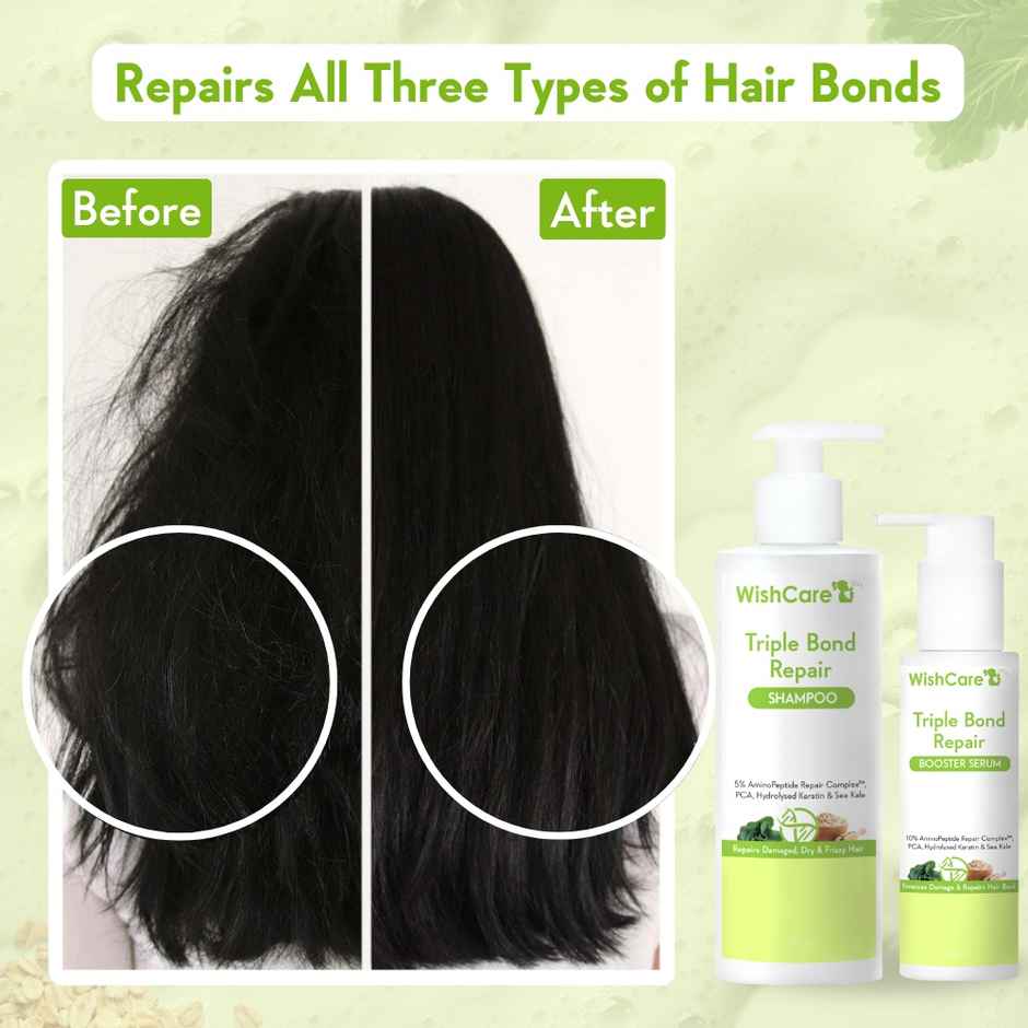 Wishcare Triple Bond Repair Shampoo - 5% Aminopeptide Complex & Pca - Repairs Damaged & Frizzy Hair