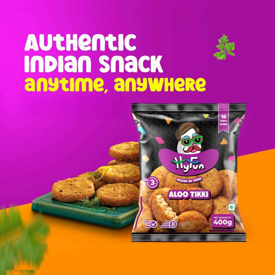 HyFun Aloo Tikki, Real Desi Taste, Potato Snack | Frozen