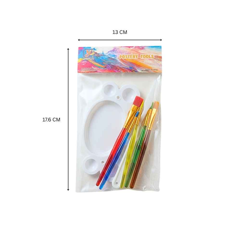 Chrome Kids Painting Brush Set Nylon Bristles Brush,1Pc Palette Knife,1Pc Palette Multicolour