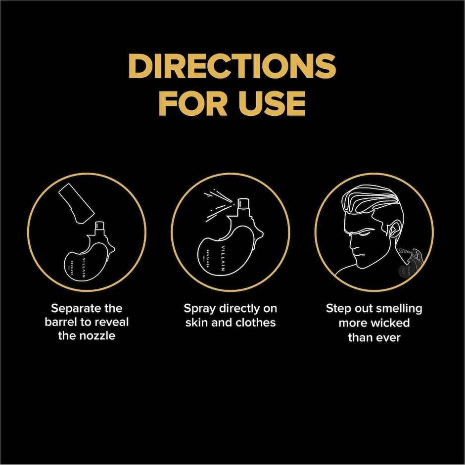 Villain Revolver Eau De Parfum For Men Gold Edition Eau De Perfume Premium Long Lasting