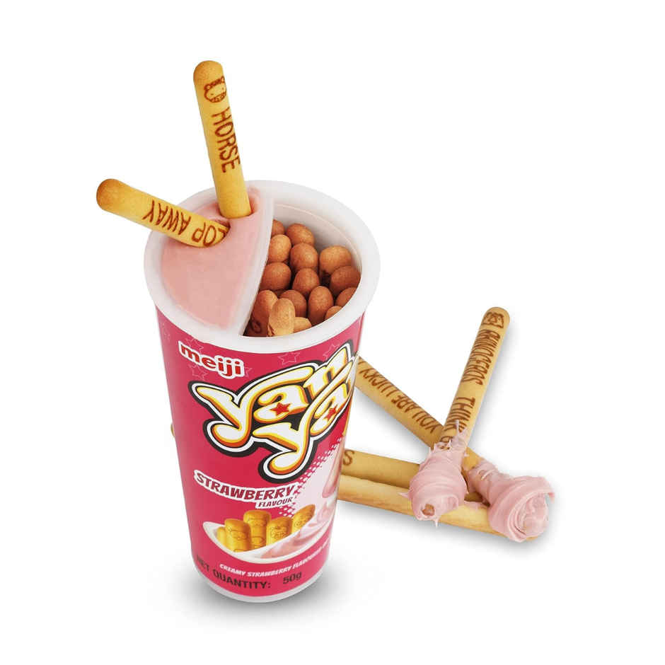 Meiji Yan Yan Strawberry Flavoured Biscuit Sticks