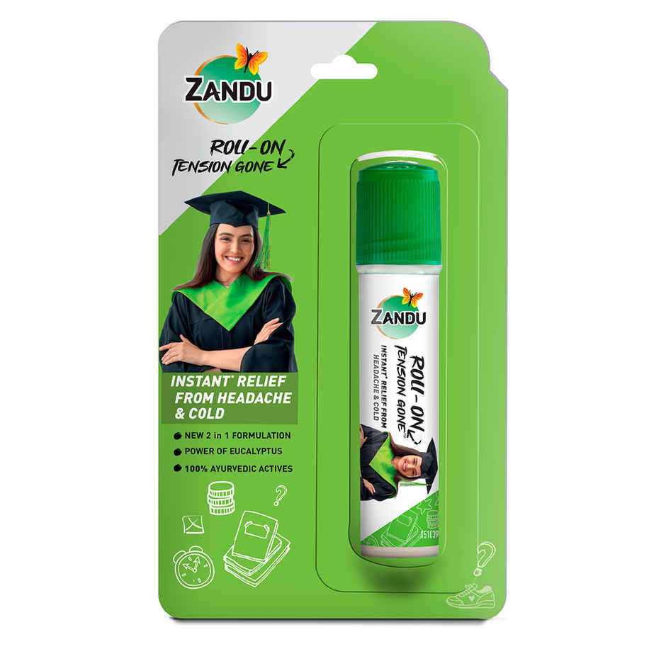 Zandu Roll-On Tension Gone, Instant Relief from Headache & Cold