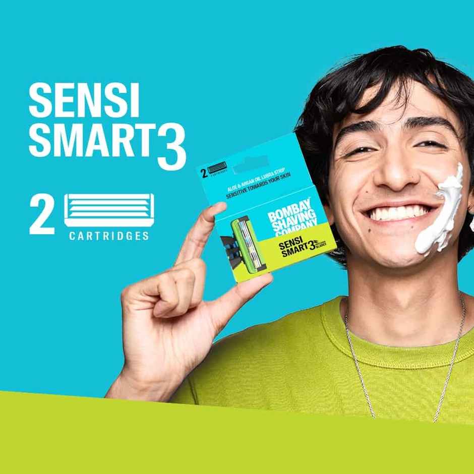 Cartridge For Bombay Shaving Company Sensi Smart 3 Razor| Curved Blades Ensure Precise, Safe, And Smooth Shaves Combo