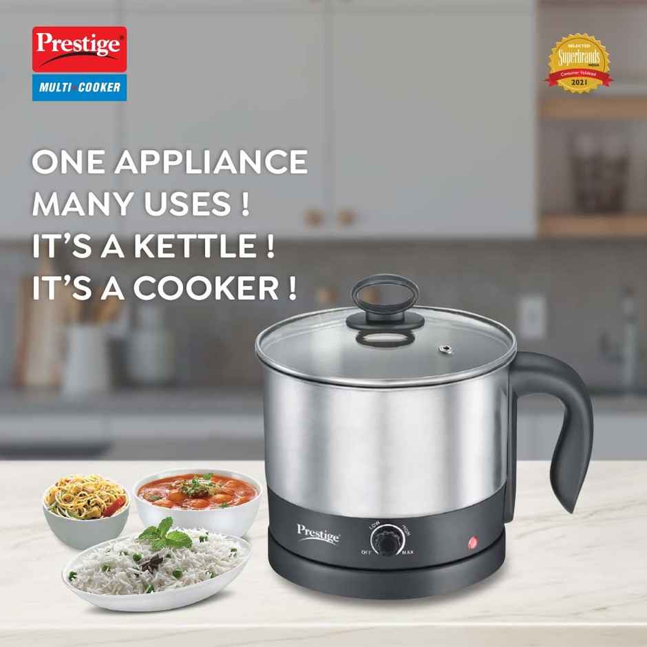 Prestige Multi Cooker 1 Litre, 600 Watts, Stylish SS Body, Easy Cleaning, Silver, 1 Year Warranty