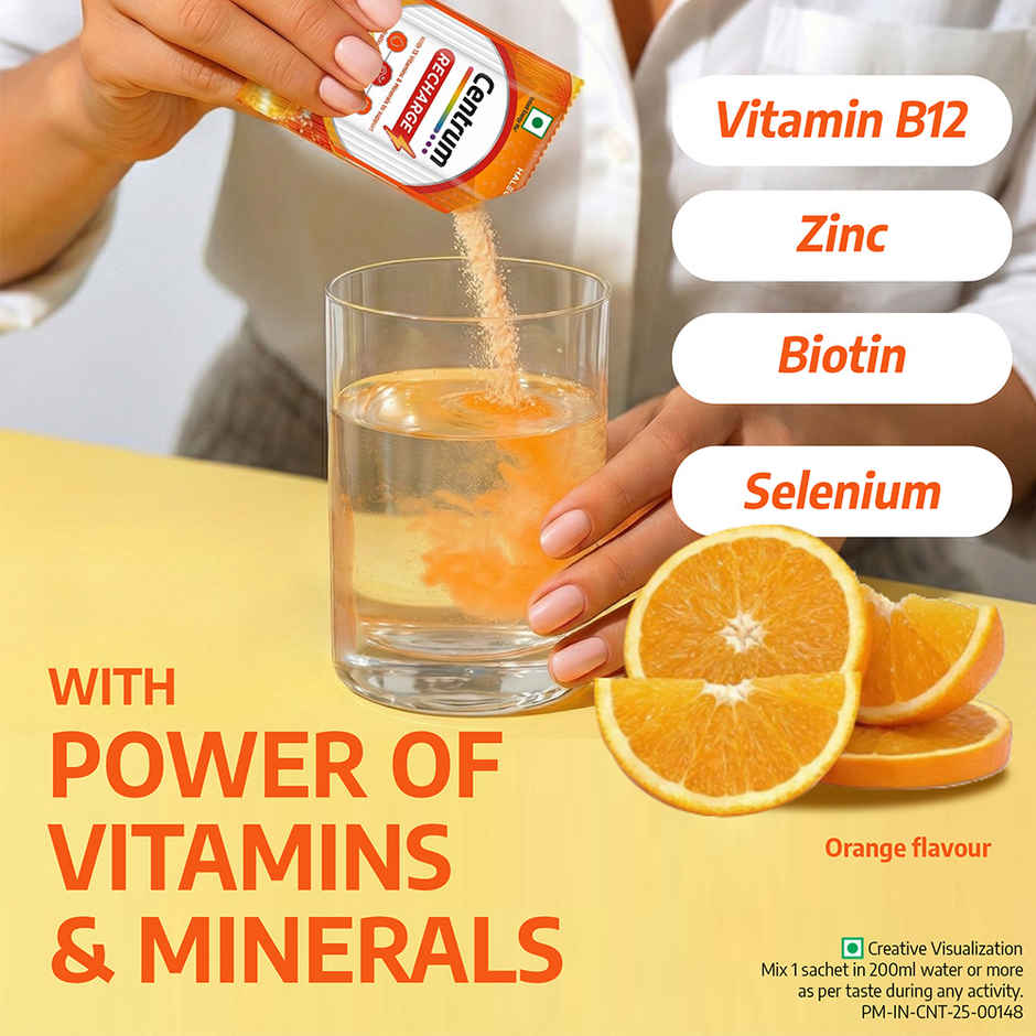 Centrum Recharge - Energy Drink Mix with Electrolytes, Vitamins & Minerals - Pack of 6 Sachets