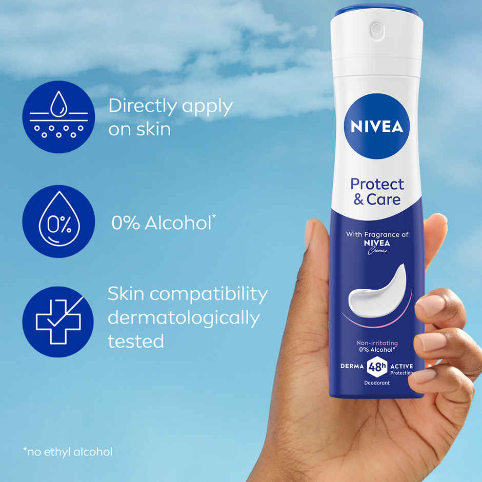 Nivea Women Deodorant Protect Care NonIrritating Protection with Nivea Crme Fragrance