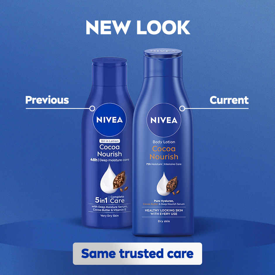 NIVEA Cocoa Nourish Body Lotion|Deep Moisture Serum|Non Greasy|Moisturiser For Very Dry Skin