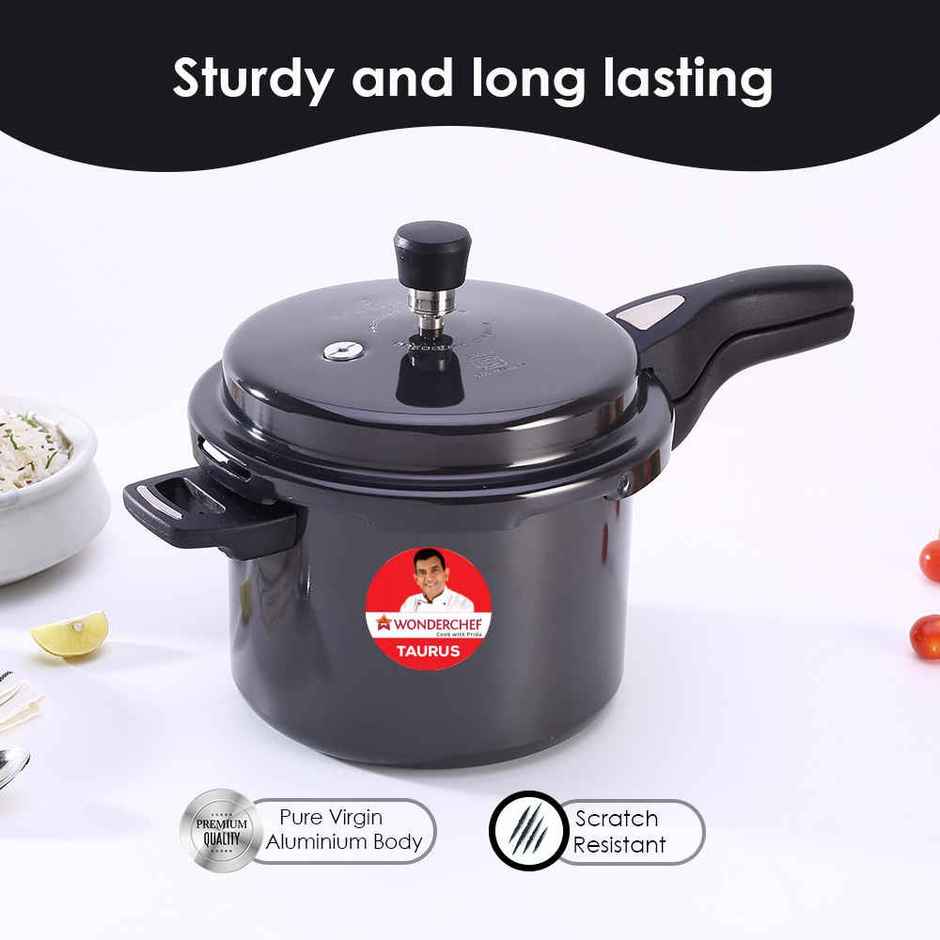 Wonderchef Taurus Hard Anodized Outer Lid Pressure Cooker 5 L