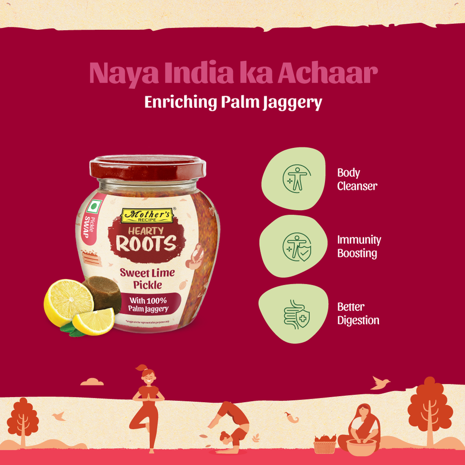 Mothers Recipe Hearty Roots Lime Pickle With Palm Jaggery