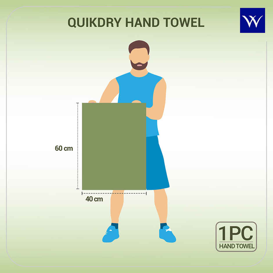 Welspun Quick Dry Cotton Dobby Weave Super Absorbent Ultra Soft Hand Towels Set | Green