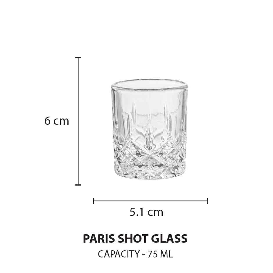 Paris Shot Glass | SKB3639 | 70 ml | Set of 6 | Sanjeev Kapoor