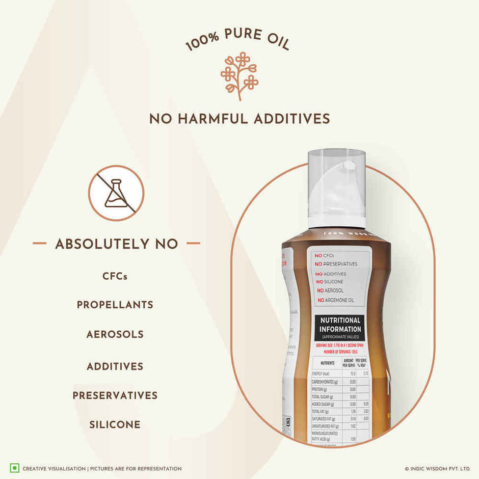 Indic Wisdom Nava Spray - Mustard Wood Pressed Oil (Spray For Cooking)