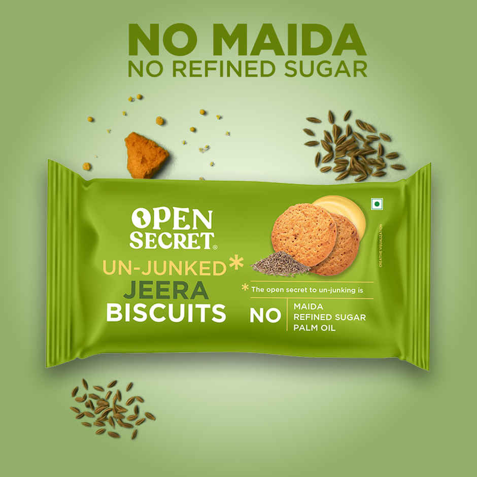 Open Secret Zero Maida Jeera Biscuits | Healthy Snacks with No Refined Sugar & No Palm Oil