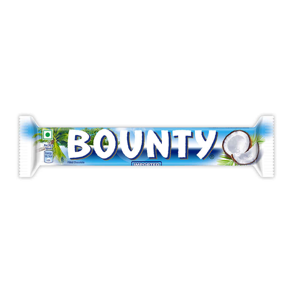 Bounty Coconut Filled Chocolate Bar, Soft & Tender Coconut In The Centre
