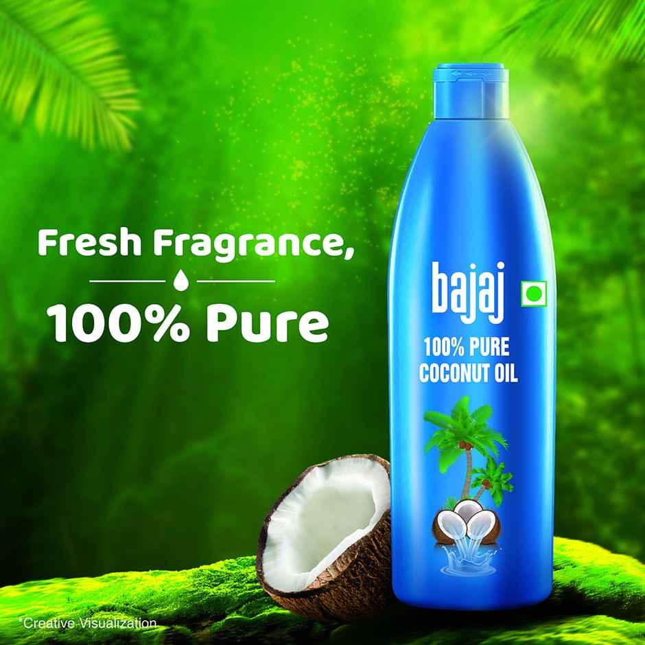 Bajaj 100% Pure Coconut Oil | Made with Premium Grade 1 Quality Coconuts
