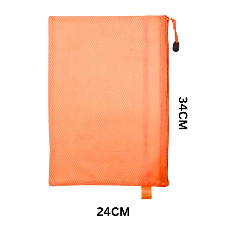 Mesh Zipper A4 Size Pouch/Documents Holder/Bag - Assorted