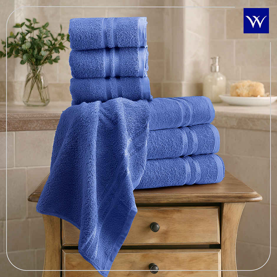 Welspun Large Quick Dry Cotton Lightweight Breathable Bath Towel | Dark Blue