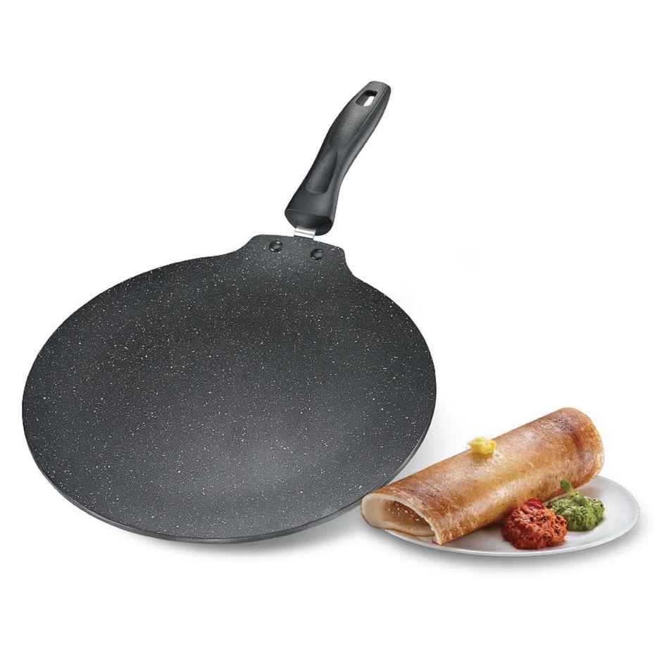 Prestige Omega Deluxe Granite Aluminium Non-Stick Cookware Dosa Tawa 30cm,Metal Spoon Friendly,Black