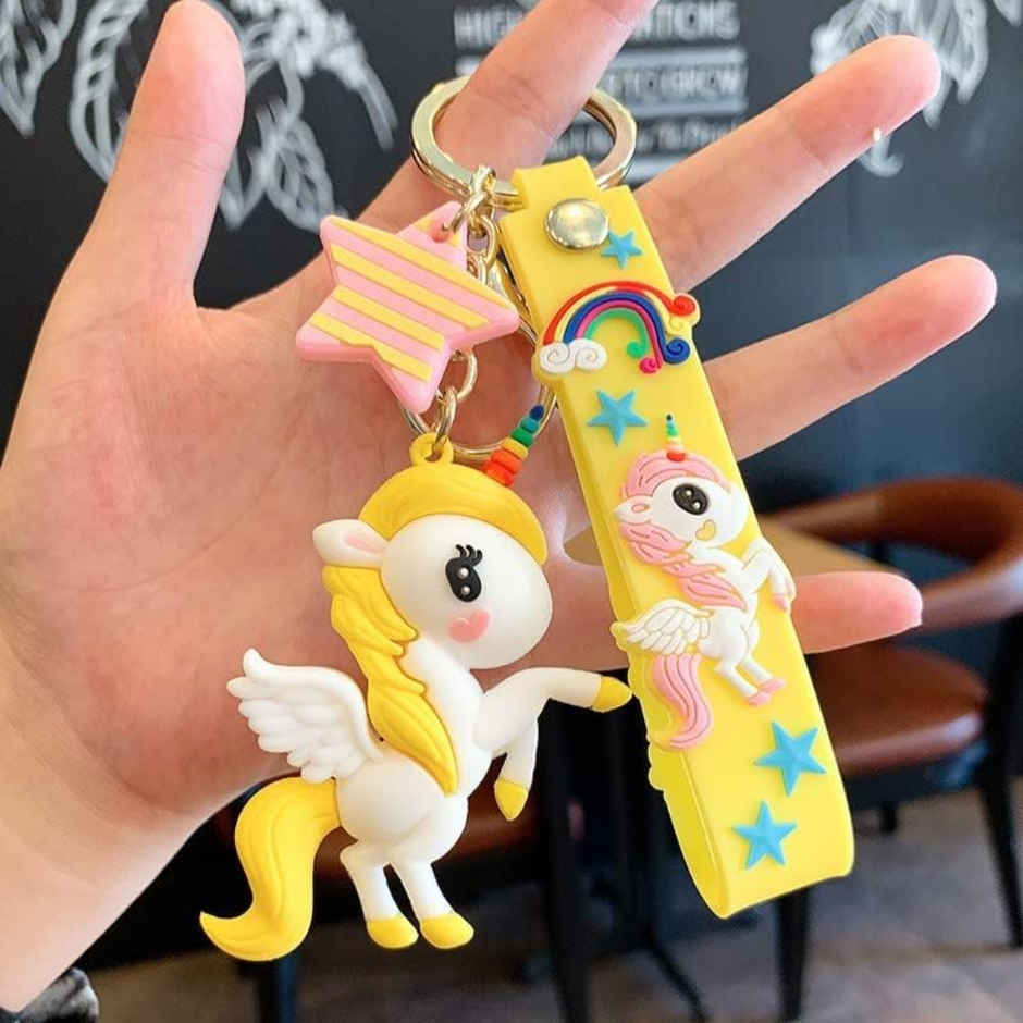 Unicorn Rubber Silicone Keychain(Colour May Vary)