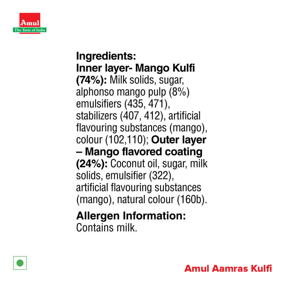 Amul Aamras Kulfi Ice Cream Stick