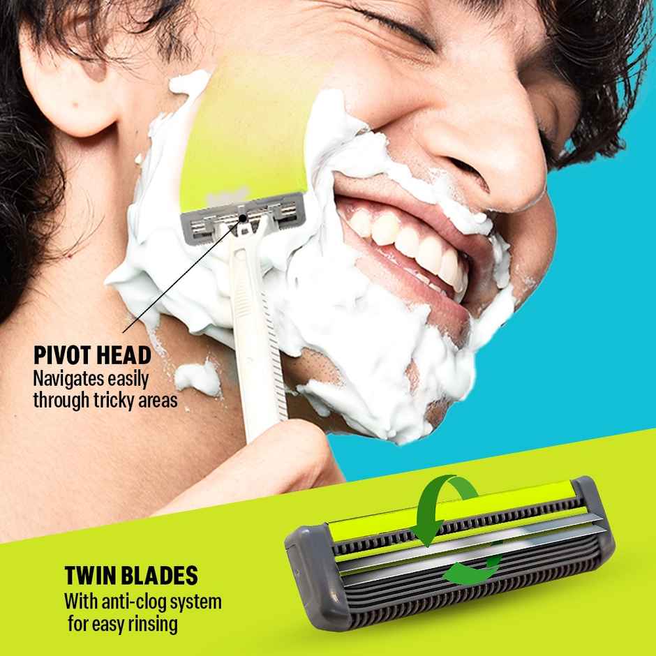 Bombay Shaving Company Disposable Razor for Men| Pack of 5 Razors | Aloe Lubra Strip | Sensi Stud