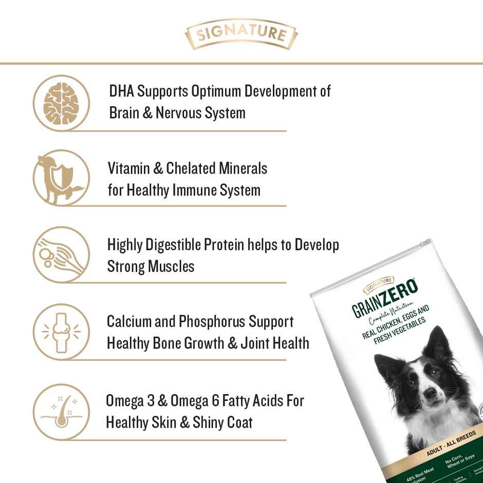 Signature Grain Zero Real Chicken, Egg And Vegetables Adult Dry Dog Food