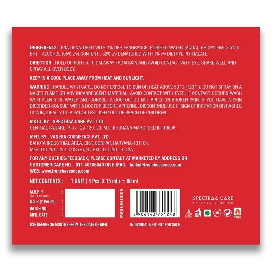 French Essence Gift Set - Eau De Parfum | Women | Pack Of 4