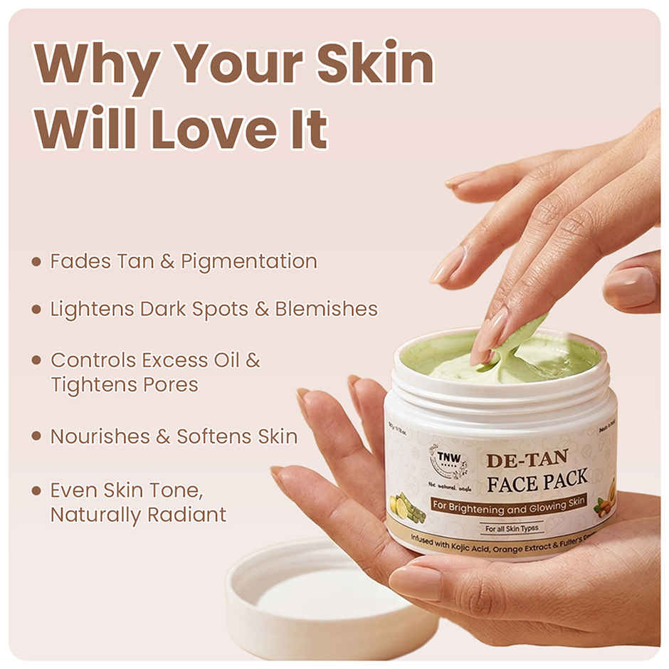 TNW The Natural Wash De-Tan Face Pack for Glowing Skin and Tan Removal with Orange Extract