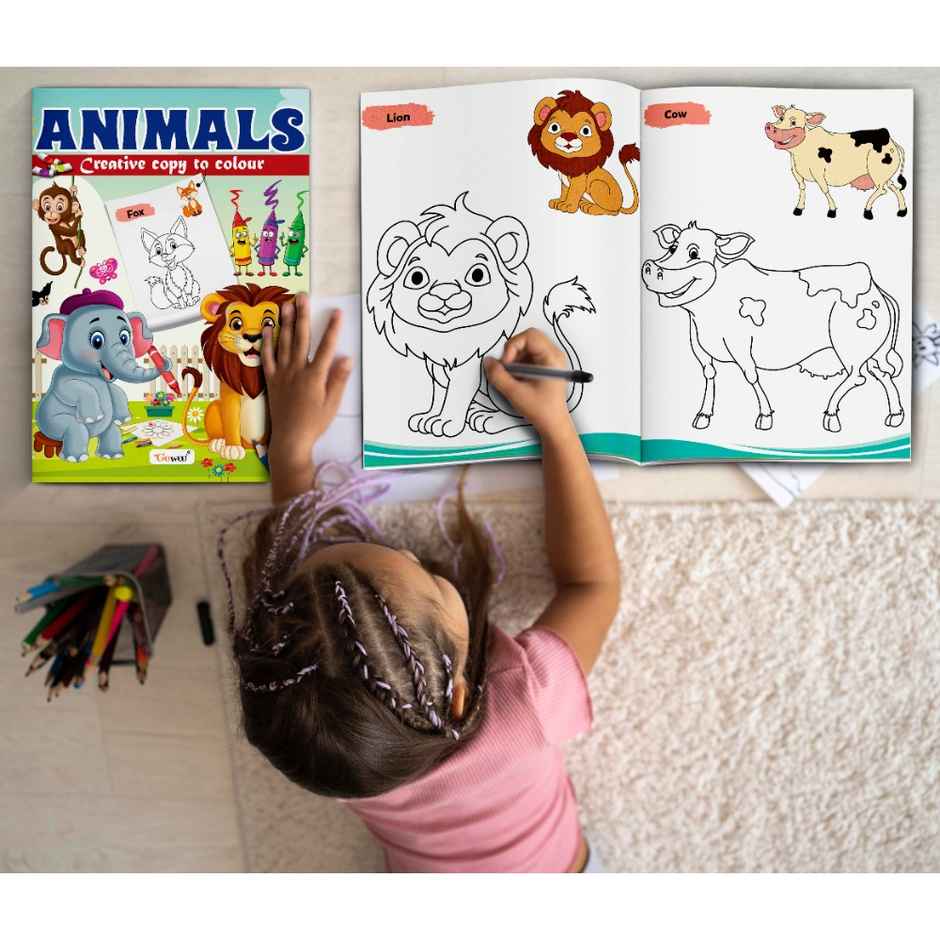 Animals-Creative Copy To Colour | Kids Copy Colouring Book | Fun Educational Coloring Book