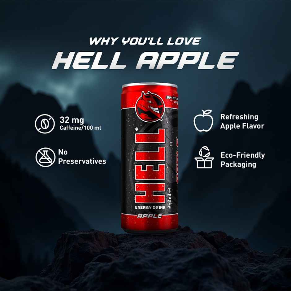 HELL Energy Drink Apple Flavoured Drink Combo     