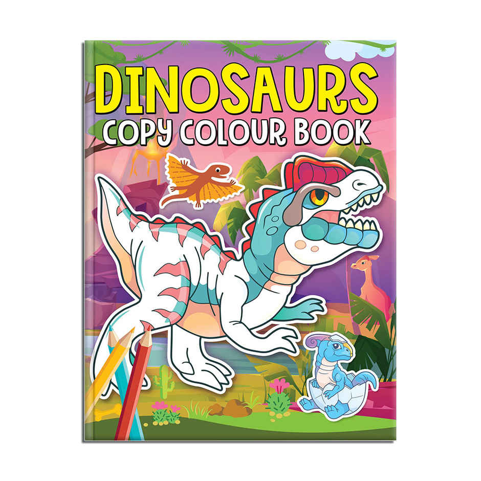 Dreamland Dinosaurs Copy Colour Book for Kids | Age 3 to 5