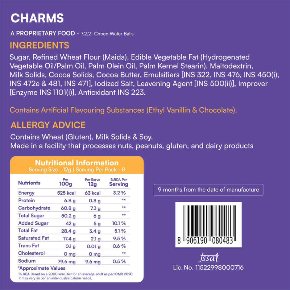 Nova Nova Charms Rakhi Gift Pack | Luxurious Belgian Chocolate Indulgence | Pack Of 8 Wafer Balls 