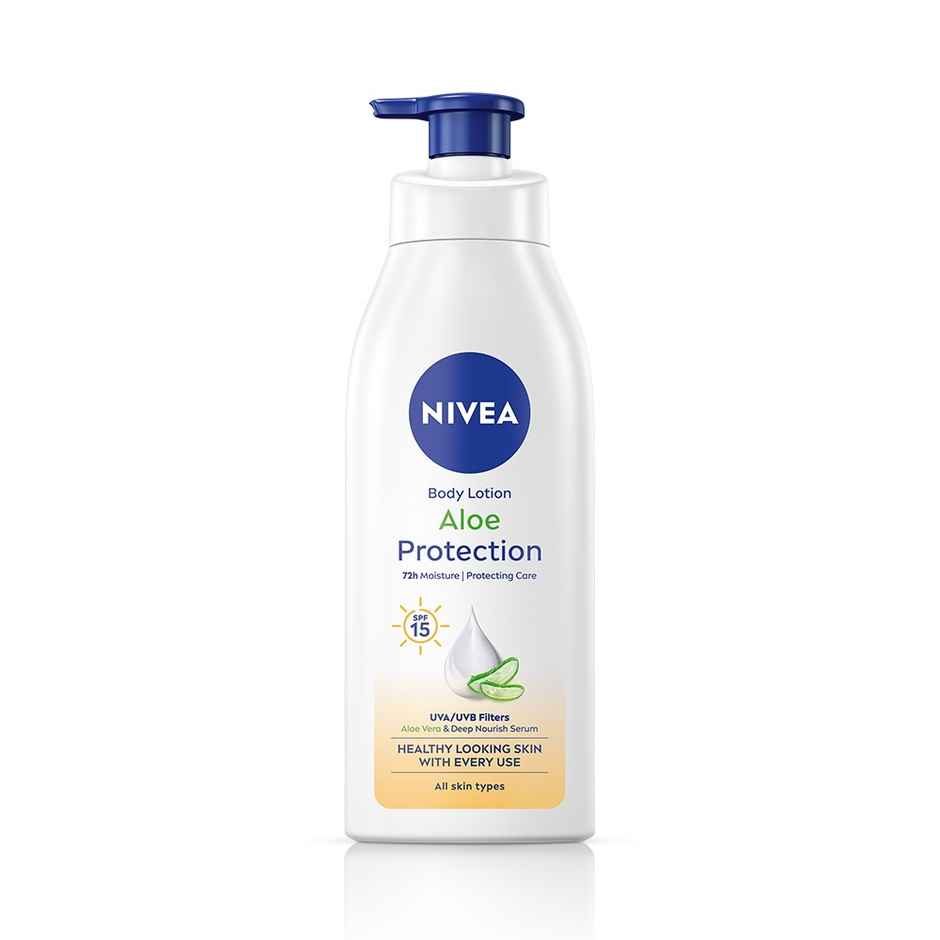 NIVEA Aloe Protection Body Lotion SPF 15|Aloe Vera Extracts & Deep Moisture Serum|Men & Women
