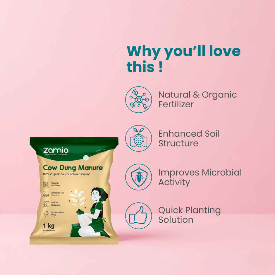Zamia Cow Dung Manure | Natural Organic Compost for Pots & Garden | By Nurturing Green