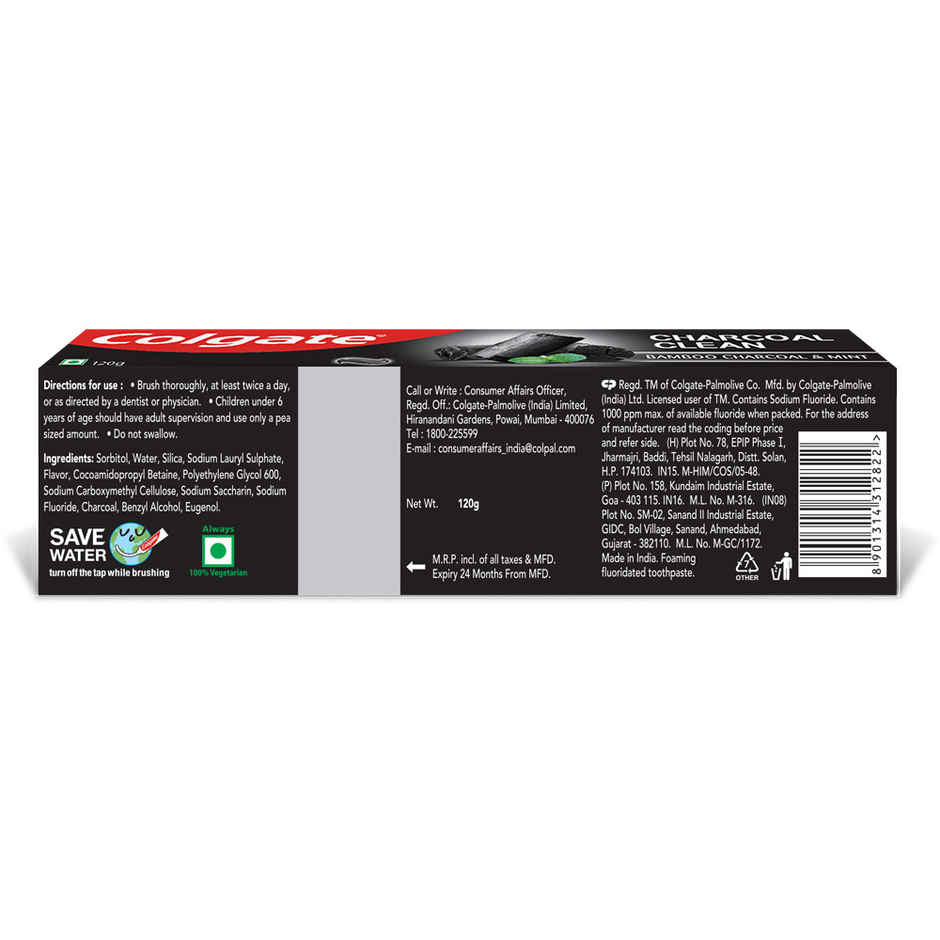 Colgate Charcoal Clean Black Gel Toothpaste Deep Clean with Bamboo Charcoal & Wintergreen Mint