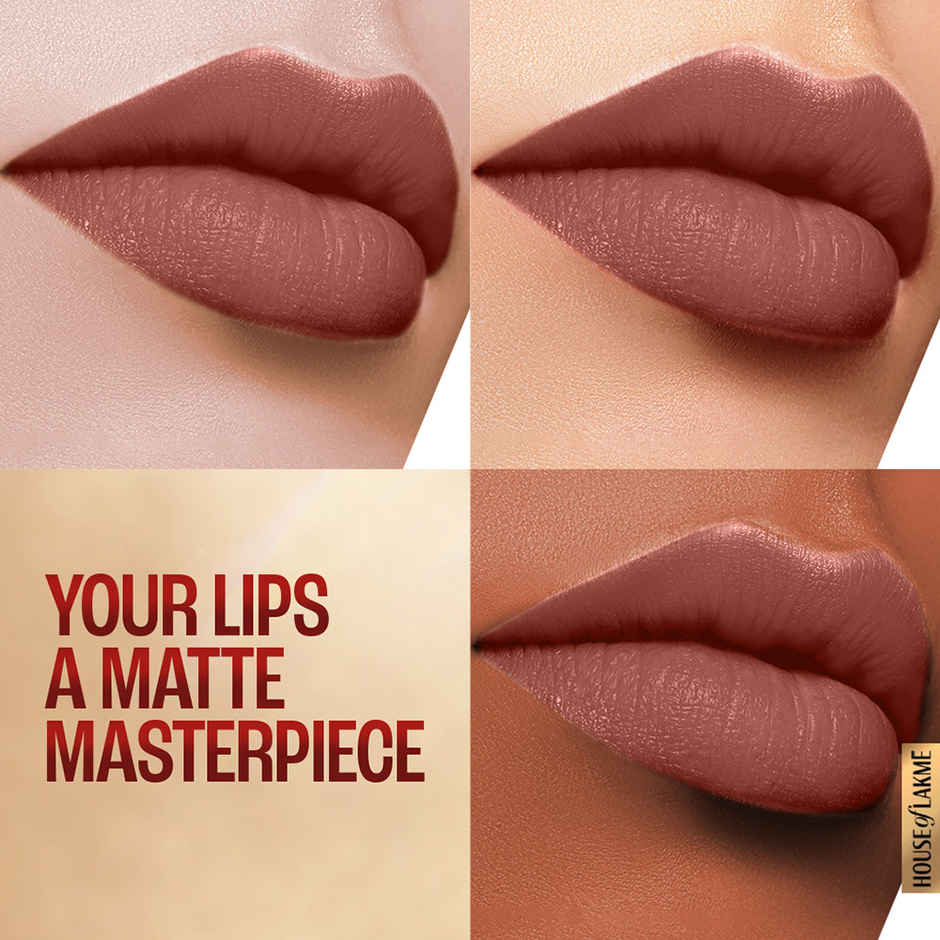 Lakme 9to5 Powerplay Priming Matte Lipstick, Lasts 16hrs, Nude Touch