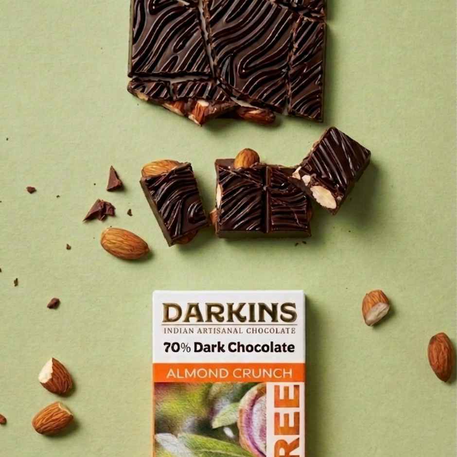 Darkins Sugar Free Dark Chocolate 70% | Almond Crunch